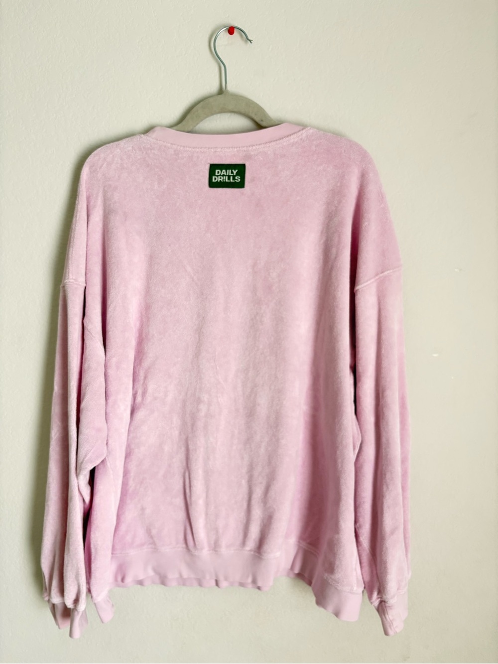 Daily Drills Terry Oversized Crew Sweatshirt - Pink size M/L - Picture 2 of 6